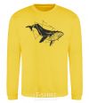 Sweatshirt A whale in curves yellow фото
