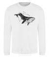 Sweatshirt A whale in curves White фото