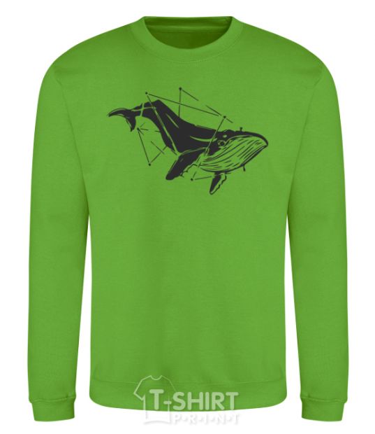 Sweatshirt A whale in curves orchid-green фото