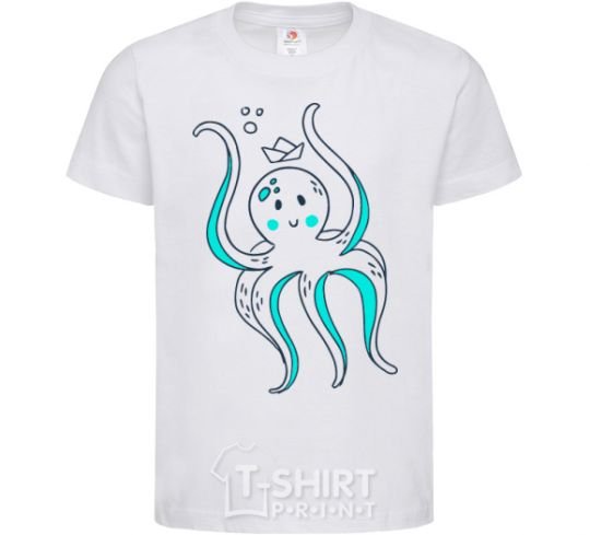 Kids T-shirt An octopus in a panama White фото