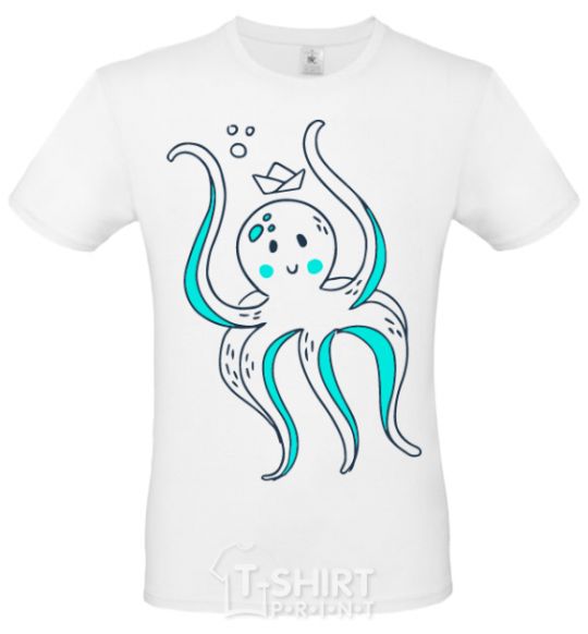 Men's T-Shirt An octopus in a panama White фото