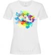 Women's T-shirt The elephant in the paint White фото