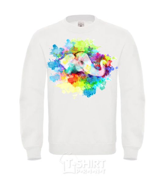 Sweatshirt The elephant in the paint White фото