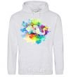 Men`s hoodie The elephant in the paint sport-grey фото