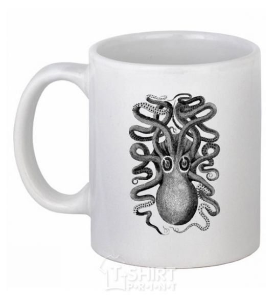 Ceramic mug Tentacles White фото