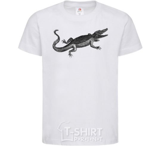 Kids T-shirt Crocodile gray White фото