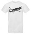 Men's T-Shirt Crocodile gray White фото