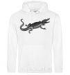 Men`s hoodie Crocodile gray White фото