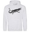 Men`s hoodie Crocodile gray sport-grey фото