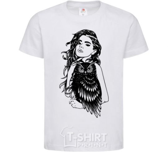 Kids T-shirt The owl girl White фото