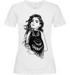 Women's T-shirt The owl girl White фото