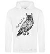 Men`s hoodie Great horned owl White фото