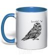 Чашка с цветной ручкой Flammulated owl Ярко-синий фото