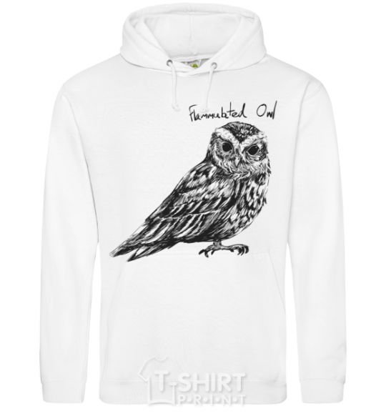 Men`s hoodie Flammulated owl White фото