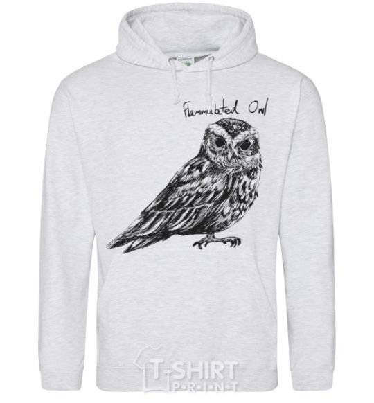 Men`s hoodie Flammulated owl sport-grey фото