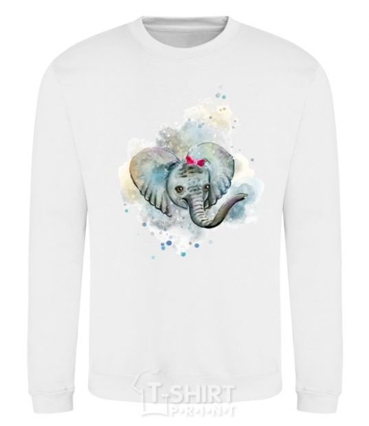 Sweatshirt Elephant watercolor White фото