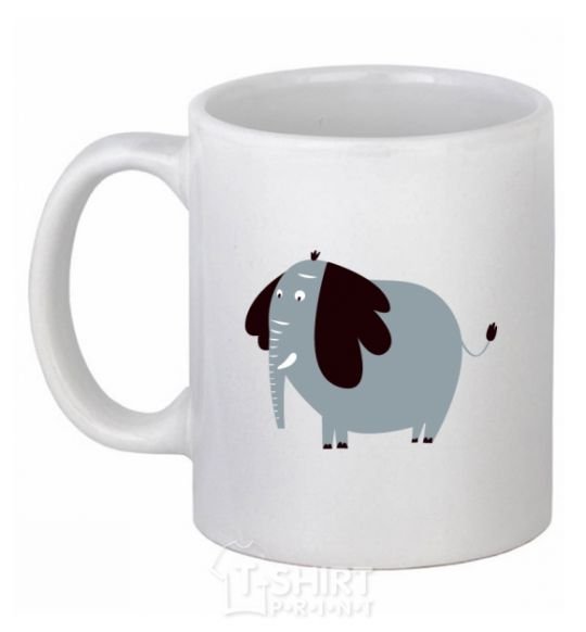 Ceramic mug Funny elephant White фото