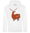 Men`s hoodie Funny deer White фото