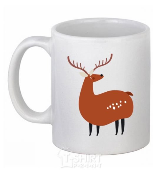 Ceramic mug Funny deer White фото