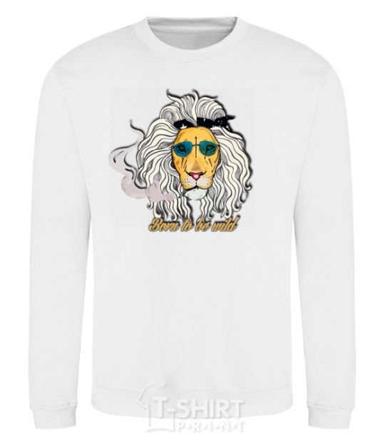 Sweatshirt Born to be wild lion White фото