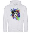 Men`s hoodie Bright lion butterfly sport-grey фото