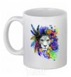 Ceramic mug Bright lion butterfly White фото