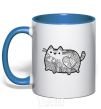 Mug with a colored handle Hindi kitty 2 royal-blue фото