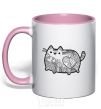 Mug with a colored handle Hindi kitty 2 light-pink фото