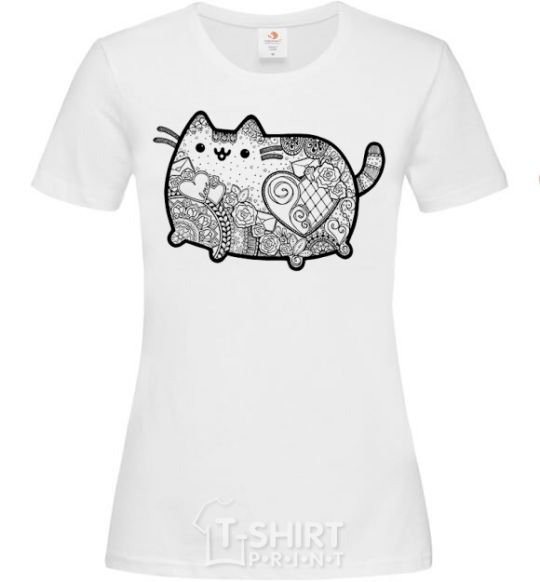 Women's T-shirt Hindi kitty 2 White фото