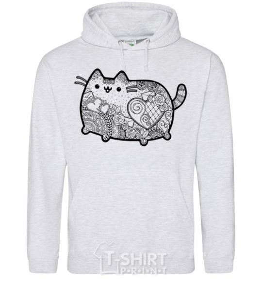 Men`s hoodie Hindi kitty 2 sport-grey фото