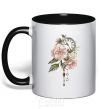 Mug with a colored handle Clock in colors black фото