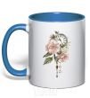 Mug with a colored handle Clock in colors royal-blue фото