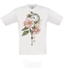 Kids T-shirt Clock in colors White фото