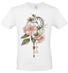 Men's T-Shirt Clock in colors White фото