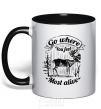 Mug with a colored handle Go where you feel most alive black фото