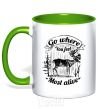 Mug with a colored handle Go where you feel most alive kelly-green фото