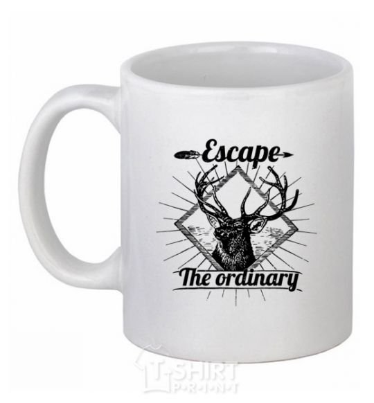 Ceramic mug Escape the ordinary White фото