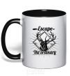 Mug with a colored handle Escape the ordinary black фото