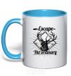 Mug with a colored handle Escape the ordinary sky-blue фото