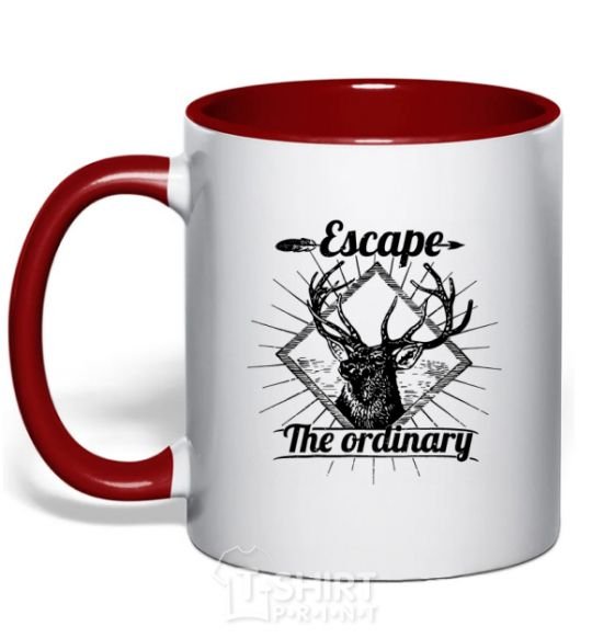 Mug with a colored handle Escape the ordinary red фото