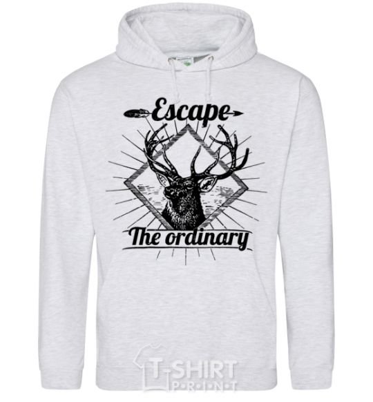 Men`s hoodie Escape the ordinary sport-grey фото