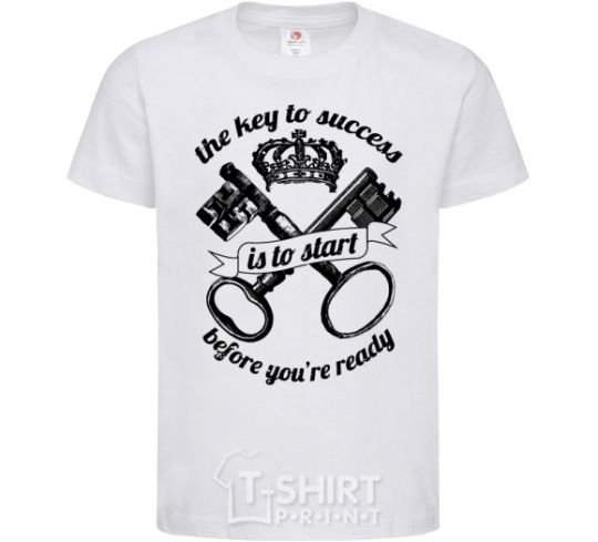 Детская футболка The key to success is Белый фото