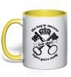 Mug with a colored handle The key to success is yellow фото
