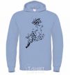 Men`s hoodie A deer in a jump sky-blue фото