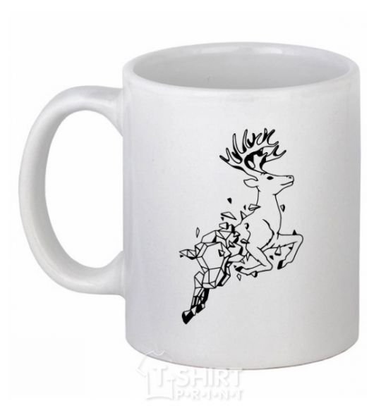 Ceramic mug A deer in a jump White фото