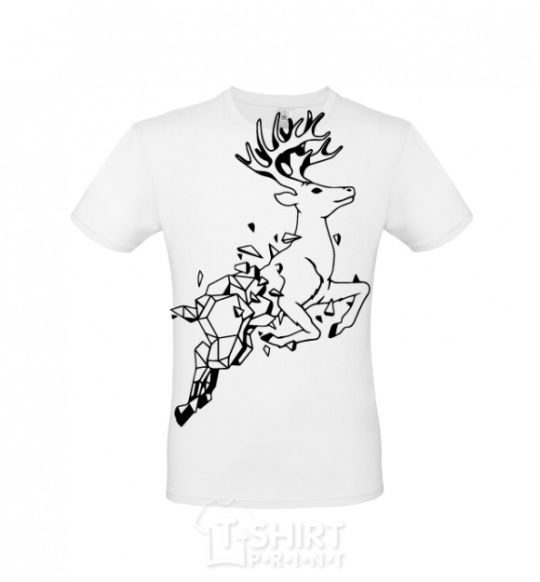 Men's T-Shirt A deer in a jump White фото