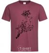 Men's T-Shirt A deer in a jump burgundy фото