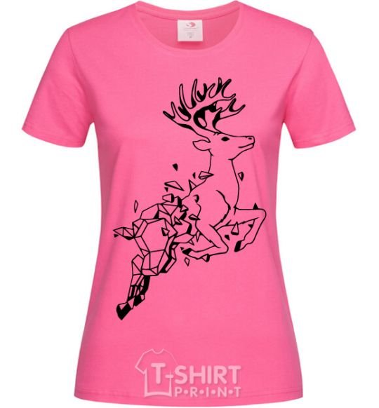 Women's T-shirt A deer in a jump heliconia фото