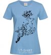 Women's T-shirt A deer in a jump sky-blue фото