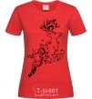 Women's T-shirt A deer in a jump red фото